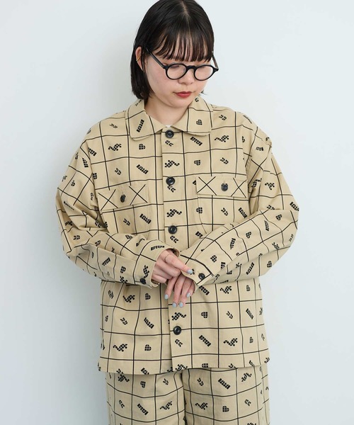 I am I in fact...(アイアムアイインファクト)の「●BLOCK TILE CHECK シャツ(シャツ/ブラウス・レディース・ベージュ/ブラック・FREE)」の21枚目の写真