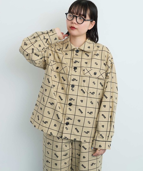 I am I in fact...(アイアムアイインファクト)の「●BLOCK TILE CHECK シャツ(シャツ/ブラウス・レディース・ベージュ/ブラック・FREE)」の22枚目の写真