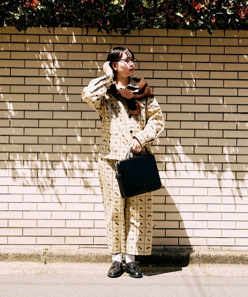 I am I in fact...(アイアムアイインファクト)の「●BLOCK TILE CHECK シャツ(シャツ/ブラウス・レディース・ベージュ/ブラック・FREE)」の5枚目の写真