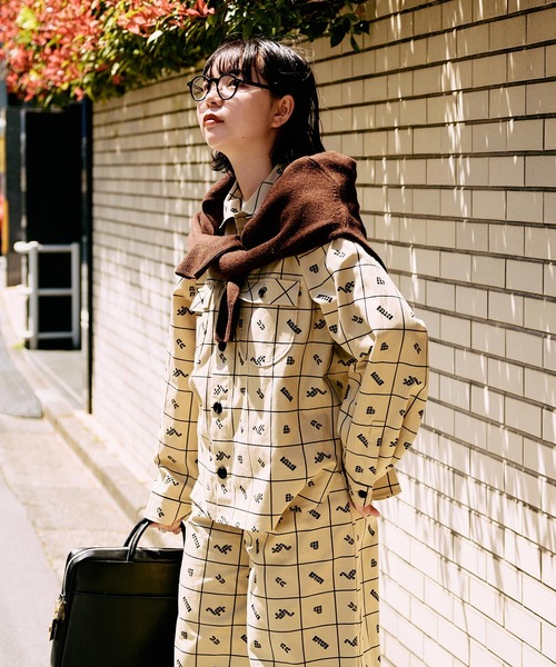 I am I in fact...(アイアムアイインファクト)の「●BLOCK TILE CHECK シャツ(シャツ/ブラウス・レディース・ベージュ/ブラック・FREE)」の4枚目の写真