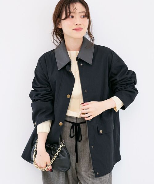 le.coeur blanc（ルクールブラン）の「異素材カラーワークジャケット（その他アウター・レディース・ブラック/キャメル・38）」の7枚目の写真