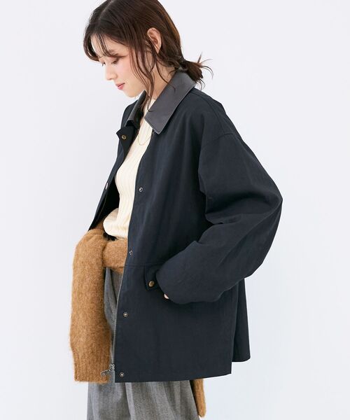 le.coeur blanc（ルクールブラン）の「異素材カラーワークジャケット（その他アウター・レディース・ブラック/キャメル・38）」の9枚目の写真