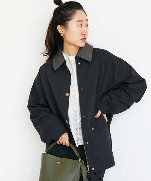 le.coeur blanc（ルクールブラン）の「異素材カラーワークジャケット（その他アウター・レディース・ブラック/キャメル・38）」の13枚目の写真