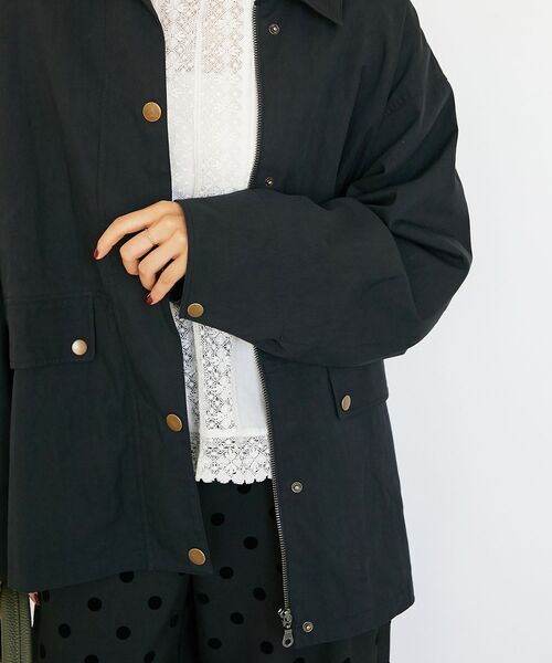 le.coeur blanc（ルクールブラン）の「異素材カラーワークジャケット（その他アウター・レディース・ブラック/キャメル・38）」の15枚目の写真