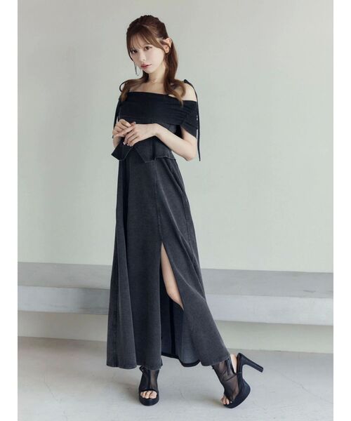 セール】ディープスリットオフショルワンピース（ワンピース）｜EATME