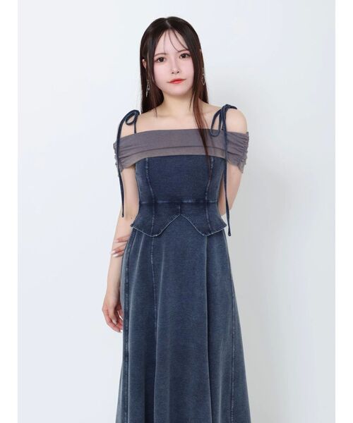 EATME(イートミー)の「ディープスリットオフショルワンピース(ワンピース・レディース・インディゴブルー/ブラック/ライトブルー・FREE)」の22枚目の写真