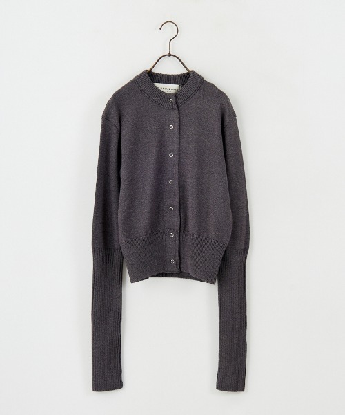 THE SHINZONE/ザ シンゾーン] クルーネック 袖リブカーディガン