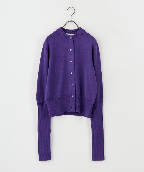 THE SHINZONE/ザ シンゾーン] クルーネック 袖リブカーディガン