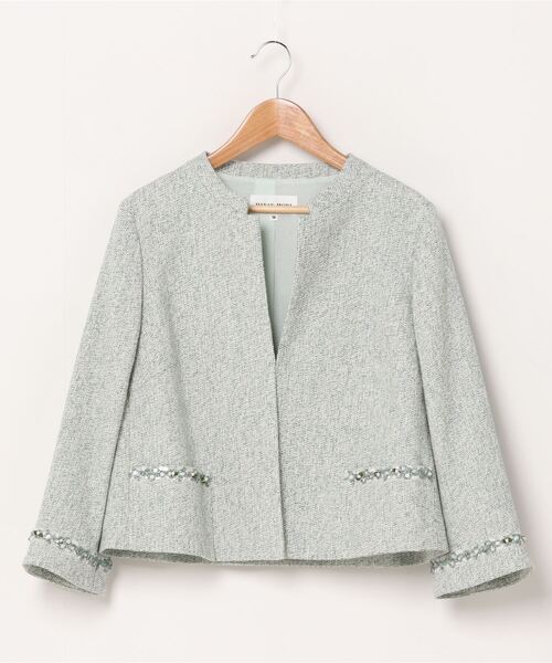 モリ ハナエノーカラーレースジャケット 【未使用。】 2025年最新】森英恵 レディース ノーカラージャケットの人気