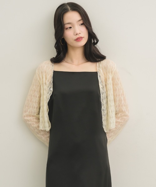 NEUNA（ヌナ）の「【オケージョンシーンに◎】ブロックレースカーディガン（カーディガン/ボレロ・レディース・アイボリー/ブラック/ブラウン・FREE）」の7枚目の写真