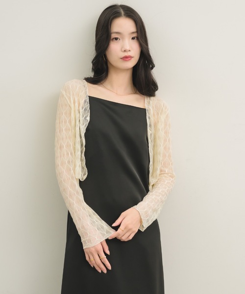 NEUNA（ヌナ）の「【オケージョンシーンに◎】ブロックレースカーディガン（カーディガン/ボレロ・レディース・アイボリー/ブラック/ブラウン・FREE）」の9枚目の写真