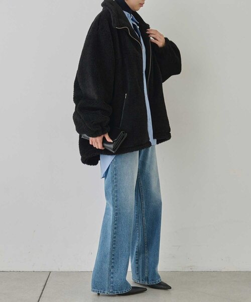 GALLARDAGALANTE（ガリャルダガランテ）の「ボアブルゾン（ブルゾン・レディース・ブラック/ダークブラウン・FREE）」の7枚目の写真