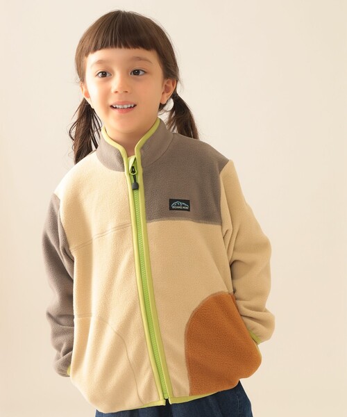 BEAMS mini（ビームスミニ）の「切り替え フリース ジャケット 2025FW（90～150cm）（ブルゾン・キッズ・チャコールグレー/ベージュ・90/150/140/130/120/110/100）」の2枚目の写真