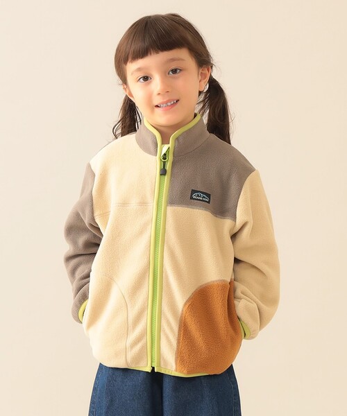 BEAMS mini（ビームスミニ）の「切り替え フリース ジャケット 2025FW（90～150cm）（ブルゾン・キッズ・チャコールグレー/ベージュ・90/150/140/130/120/110/100）」の3枚目の写真