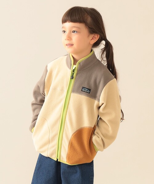 BEAMS mini（ビームスミニ）の「切り替え フリース ジャケット 2025FW（90～150cm）（ブルゾン・キッズ・チャコールグレー/ベージュ・90/150/140/130/120/110/100）」の4枚目の写真