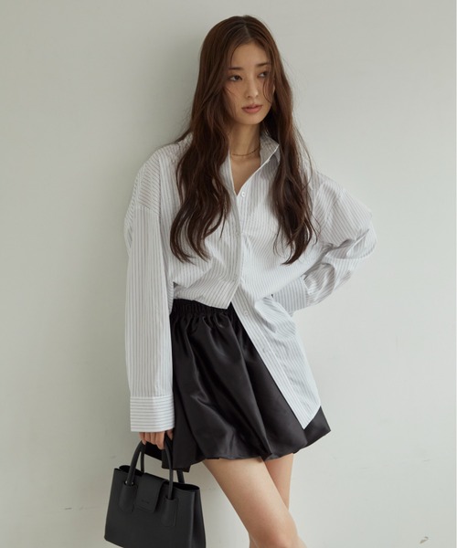 ACYM（アシーム）の「ボーイフレンドルーズシャツ（シャツ/ブラウス・レディース・グレー系その他/ホワイト/ブラックミックス・FREE）」の5枚目の写真