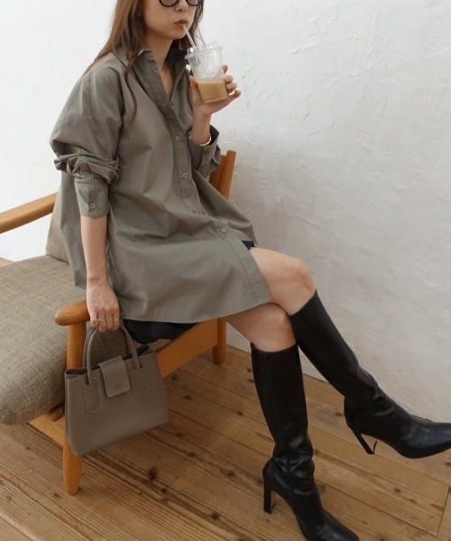 ACYM（アシーム）の「ボーイフレンドルーズシャツ（シャツ/ブラウス・レディース・グレー系その他/ホワイト/ブラックミックス・FREE）」の9枚目の写真