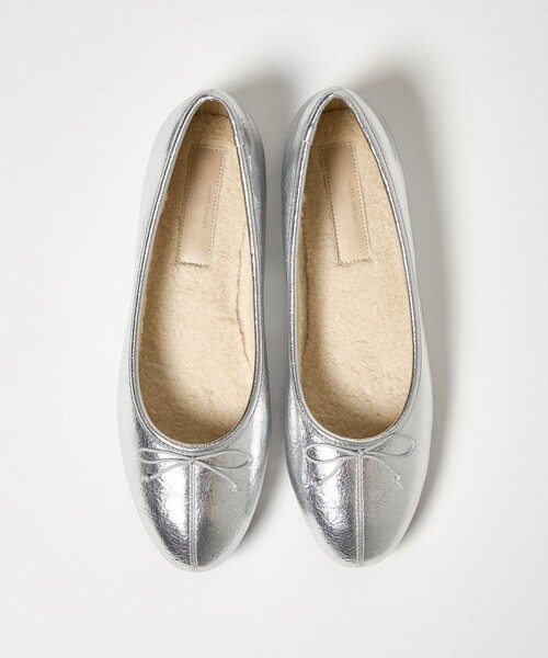 green label relaxing（グリーンレーベルリラクシング）の「ウォーム バレエシューズ / フラットシューズ 撥水（バレエシューズ・レディース・シルバー/ブラック/モカ/その他1/その他2・22.5cm/23cm/23.5cm/24cm/24.5cm/25cm/25.5cm）」の4枚目の写真