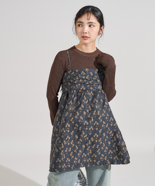 ベリアミミ ジャガードプリーツ ミニワンピース belearmimi タグ付き