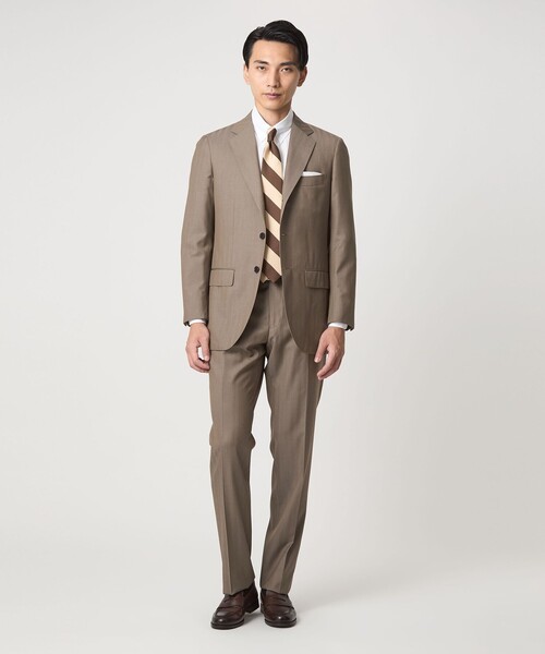 green label relaxing（グリーンレーベルリラクシング）の「DRAGO ミニヘリンボーン 3B CLS/D- スーツジャケット（スーツジャケット・メンズ・ネイビー/ベージュ・46/52/50/44/42/48）」の4枚目の写真