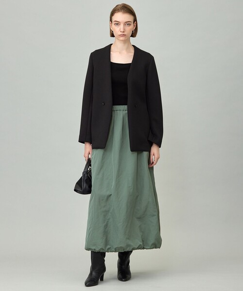 セール】コンパクトWフェイス ノーカラージャケット（ノーカラー