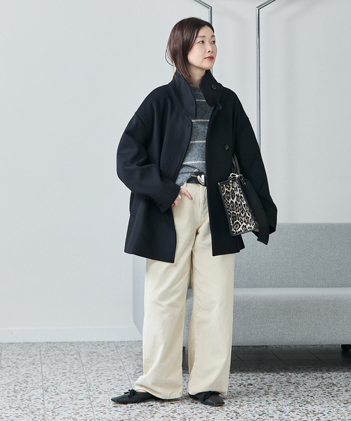 追加2》MANTECO/TWEEDスタンドショートコート（その他アウター