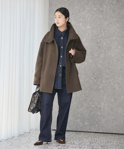 追加2》MANTECO/TWEEDスタンドショートコート（その他アウター