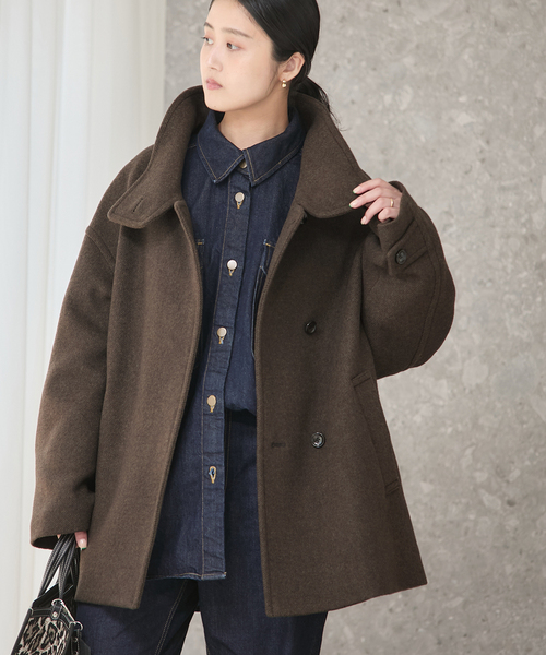 追加2》MANTECO/TWEEDスタンドショートコート（その他アウター