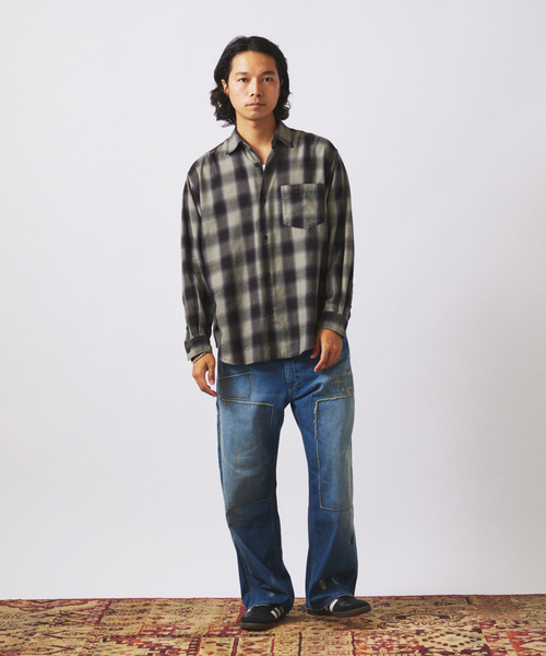 セール】フランネル オンブレ チェック シャツ（シャツ/ブラウス