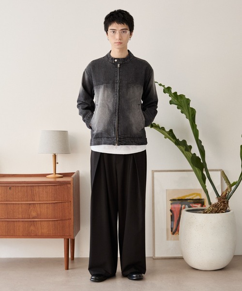 LUCY（ルーシー）の「LUCY/ライダースデニムジャケット（デニムジャケット・メンズ・ブラック系3/コバルトブルー・FREE）」の3枚目の写真