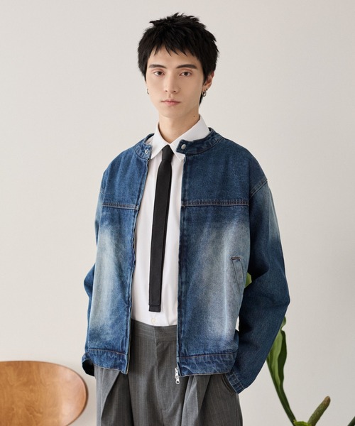 LUCY（ルーシー）の「LUCY/ライダースデニムジャケット（デニムジャケット・メンズ・ブラック系3/コバルトブルー・FREE）」の19枚目の写真