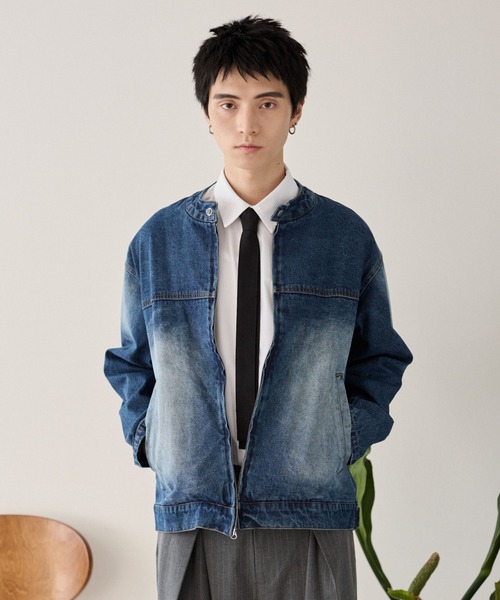 LUCY（ルーシー）の「LUCY/ライダースデニムジャケット（デニムジャケット・メンズ・ブラック系3/コバルトブルー・FREE）」の21枚目の写真