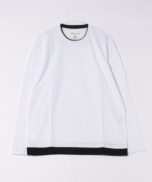 UNIIT(ユニット)の「【汗染みの目立ちにくいTシャツ ZEROSTAIN/ゼロステイン】フェイクレイヤードBIGロンT 防汚 UVカット(Tシャツ/カットソー・メンズ・ホワイト/ブラック/ブルー/オフホワイト・MEDIUM/LARGE/X-LARGE)」の12枚目の写真