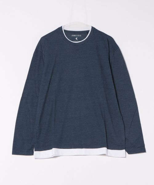 UNIIT(ユニット)の「【汗染みの目立ちにくいTシャツ ZEROSTAIN/ゼロステイン】フェイクレイヤードBIGロンT 防汚 UVカット(Tシャツ/カットソー・メンズ・ホワイト/ブラック/ブルー/オフホワイト・MEDIUM/LARGE/X-LARGE)」の15枚目の写真