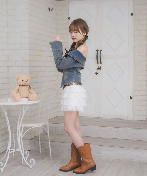 ems excite（エムズエキサイト）の「デニムZIPオフショルBL（シャツ/ブラウス・レディース・ブラック/ブルー系その他5・FREE）」の16枚目の写真