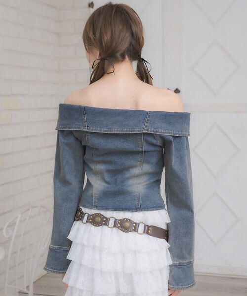 ems excite（エムズエキサイト）の「デニムZIPオフショルBL（シャツ/ブラウス・レディース・ブラック/ブルー系その他5・FREE）」の19枚目の写真