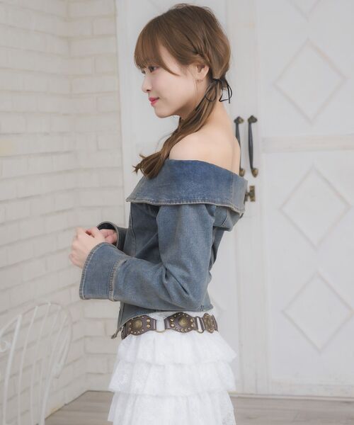 ems excite（エムズエキサイト）の「デニムZIPオフショルBL（シャツ/ブラウス・レディース・ブラック/ブルー系その他5・FREE）」の20枚目の写真