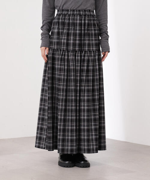 N.（N. Natural Beauty Basic）（エヌエヌナチュラルビューティーベーシック）の「【PS/低身長サイズ】チェックティアードスカート（スカート・レディース・ブラウン系その他/ブラック系その他・P/S/MEDIUM）」の13枚目の写真