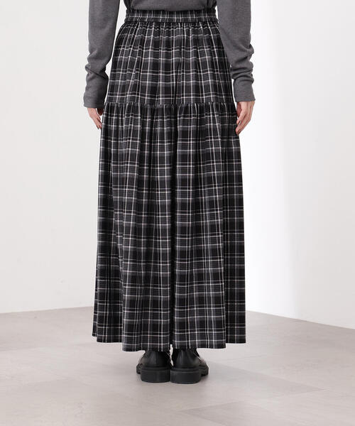 N.（N. Natural Beauty Basic）（エヌエヌナチュラルビューティーベーシック）の「【PS/低身長サイズ】チェックティアードスカート（スカート・レディース・ブラウン系その他/ブラック系その他・P/S/MEDIUM）」の15枚目の写真