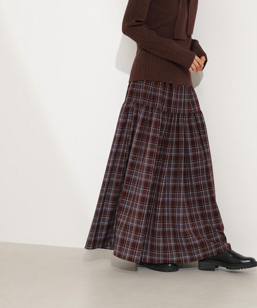 N.（N. Natural Beauty Basic）（エヌエヌナチュラルビューティーベーシック）の「【PS/低身長サイズ】チェックティアードスカート（スカート・レディース・ブラウン系その他/ブラック系その他・P/S/MEDIUM）」の19枚目の写真