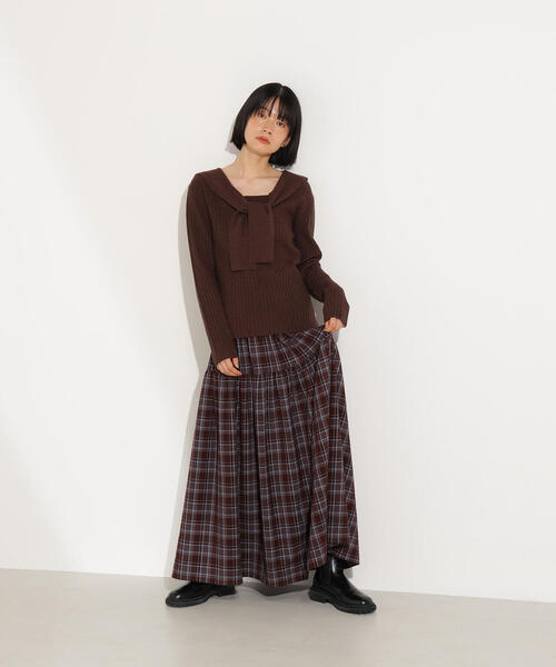 N.（N. Natural Beauty Basic）（エヌエヌナチュラルビューティーベーシック）の「【PS/低身長サイズ】チェックティアードスカート（スカート・レディース・ブラウン系その他/ブラック系その他・P/S/MEDIUM）」の20枚目の写真