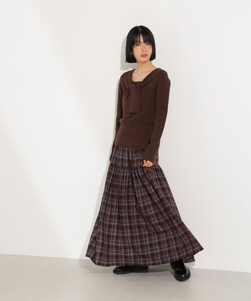 N.（N. Natural Beauty Basic）（エヌエヌナチュラルビューティーベーシック）の「【PS/低身長サイズ】チェックティアードスカート（スカート・レディース・ブラウン系その他/ブラック系その他・P/S/MEDIUM）」の22枚目の写真