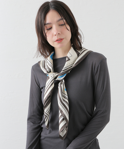 新品未使用⭐︎Manipuri マニプリ　人気大判スカーフ SHIPS別注】manipuri: 50th ANNIV エンブレム スカーフ 88×88