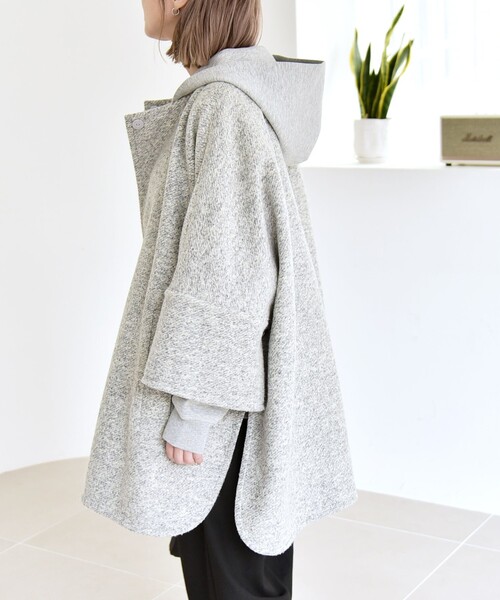 セール】quaranciel: スライバー ウール ミックス クルーネック コート