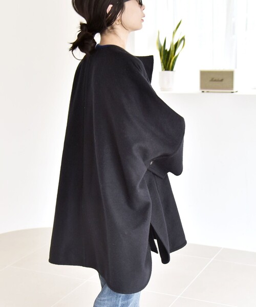 新品⭐ノーカラーコート⭐36(S)黒 green label relaxing（グリーンレーベルリラクシング） ノーカラー