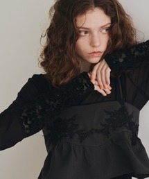 Unitage | ベロアレース切り替えシアートップス(Tシャツ/カットソー)