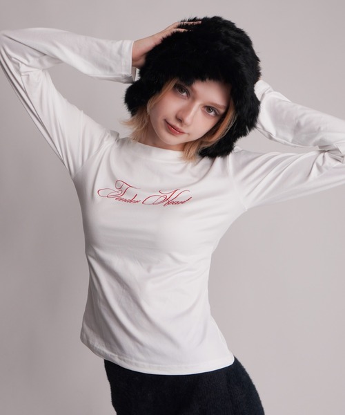 IMARI(イマリ)の「【 IMARI / イマリ 】 レタリング ロゴ ロング スリーブ Tee #(Tシャツ/カットソー・レディース・ピンク/ホワイト・FREE)」の14枚目の写真