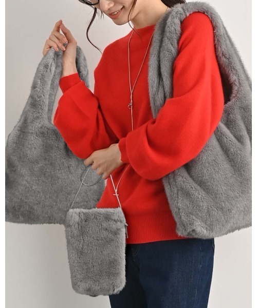 セール】フェイクミンク バッグ＆ミニバッグ＆ポシェット 3点セット