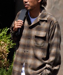 TOWNCRAFT（タウンクラフト）の「TOWNCRAFT/タウンクラフト WOOL CHECK LOOP COLLAR SHIRTS ウール チェック ループカラーシャツ（シャツ/ブラウス・レディース）」