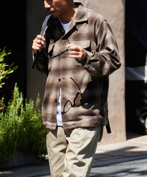 TOWNCRAFT(タウンクラフト)の「TOWNCRAFT/タウンクラフト WOOL CHECK LOOP COLLAR SHIRTS ウール チェック ループカラーシャツ(シャツ/ブラウス・メンズ・ブラウン/ブラック・L/M)」の19枚目の写真